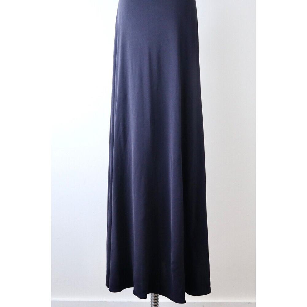 Vintage 1990s Ralph Lauren Collection Size 4 Rayon Jersey Maxi Navy Blue - Picture 8 of 12
